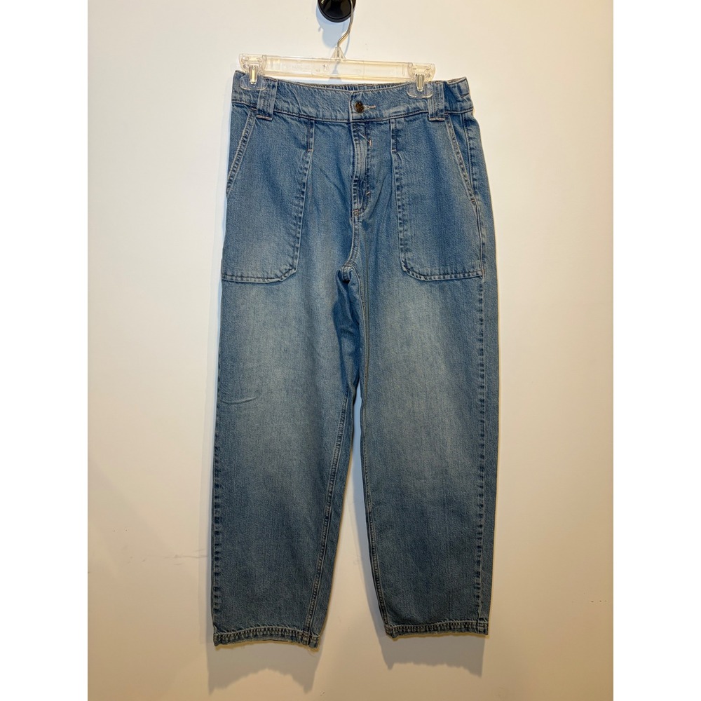 We The Free People Light Wash High Rise Patch Pocket Utility Jeans XS Blue